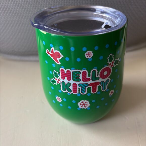 Sanrio 2023 Hello Kitty Santa Holiday Stainless Steel 12 oz. Wine Tumbler w/Lid - Picture 2 of 5
